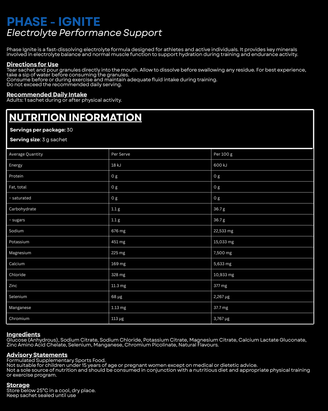 IGNITE 💧  Electrolyte Performance Support